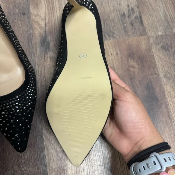 4 inch black rhinestone heels - Picture 3 of 5